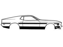 Bandes latérales noires Mustang 1971-1972